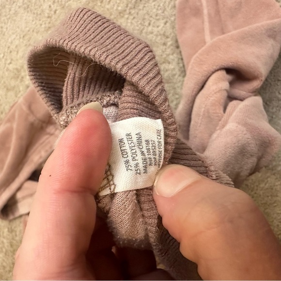 RSQ Recycled Neutral Brown Tan Velour Crop Full Zip Up Hoodie Size Large - Picture 8 of 8